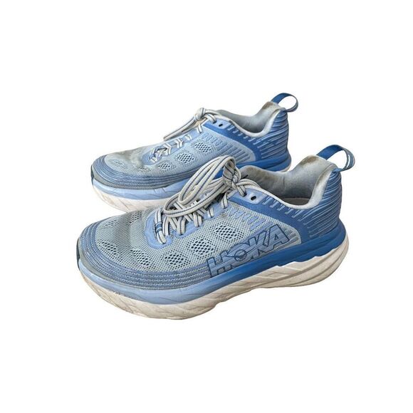Hoka One One Womens Blue Bondi Comfy Running Lace Up Athletic Shoes Size 6.5 - Picture 5 of 8
